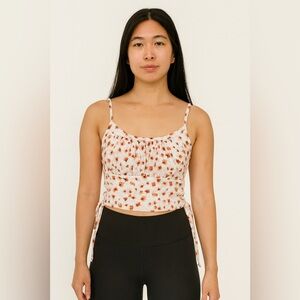 Lavish Floral Camisole Top - Red and White